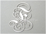 "F" monogram ozdobny